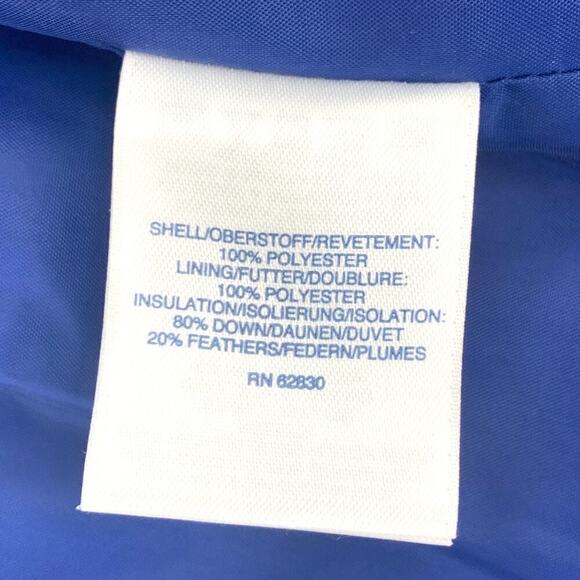 Lands' End Women's Size Small Down Puffer Vest Blue Full Zip White Polka Dots - Picture 8 of 8